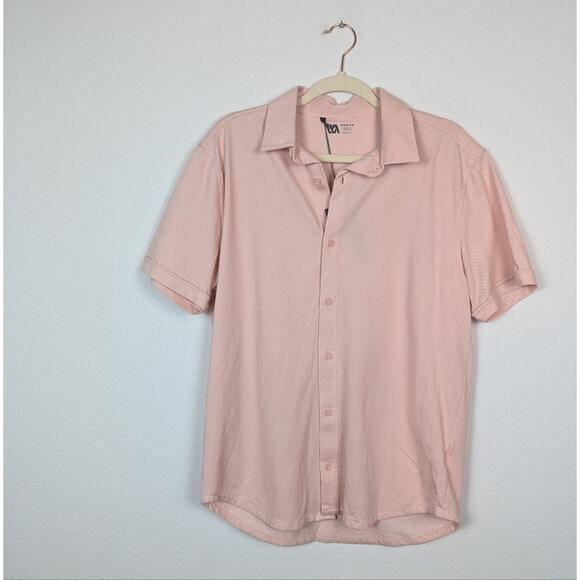 NWT VRST Men's Pink Short Sleeve Button Down Shirt Size M - Picture 3 of 7